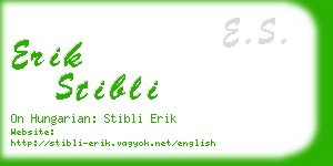 erik stibli business card